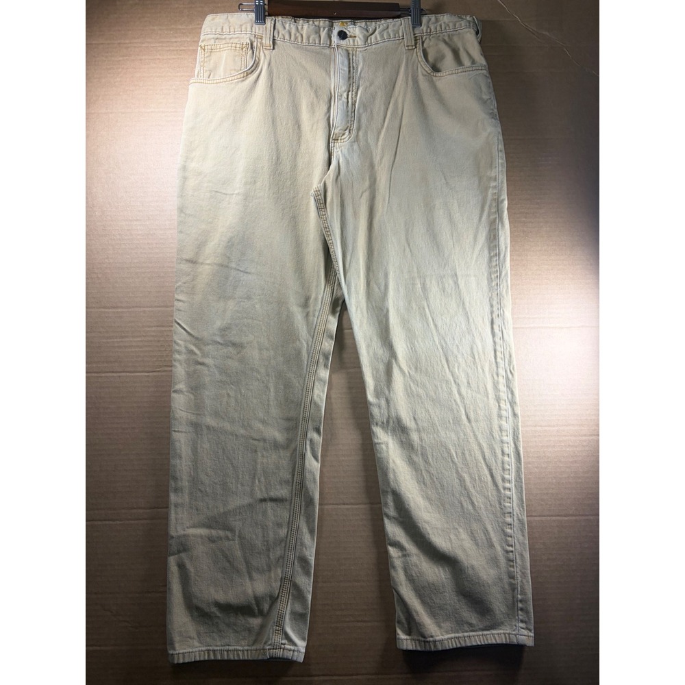 Carhartt Work Pants Mens 40x32 Tan Relaxed Fit Canvas Utility Carpenter 102517